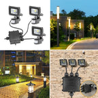 4Way 1In3Out IP68 Waterproof 4-14mm Solar Power Cord Exte LED Pool Lamp Outdoor Street Underground Light Wire Cable Junction Box