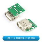 5pcs Micro Mini  A Male USB 2.0 3.0 A Female USB B Connector Interface to 2.54mm DIP PCB Converter Adapter Breakout Board