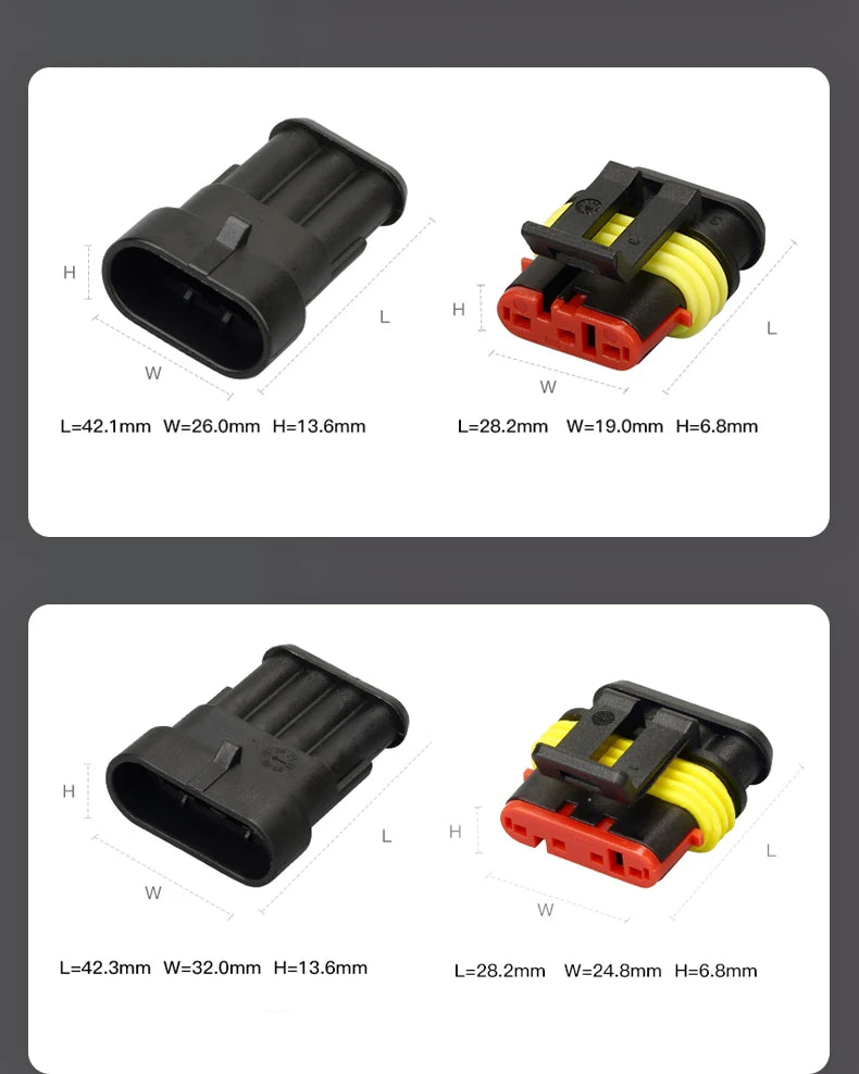 1 Set 1 2 3 4 5 6 Pin Auto Xenon Lamp Electrical Cable Connectors Waterproof Female Male Wire Harness Plug for Car Motorcycle