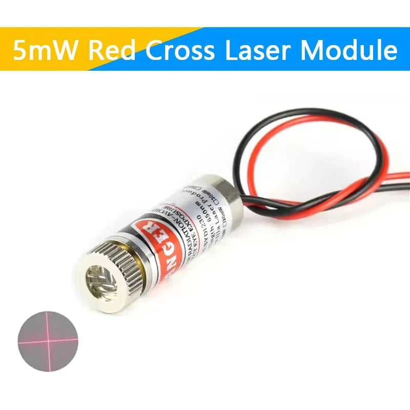 650nm 5mW Red Point / Line / Cross Laser Module Head Glass Lens Focusable Focus Adjustable Laser Diode Head Industrial Class