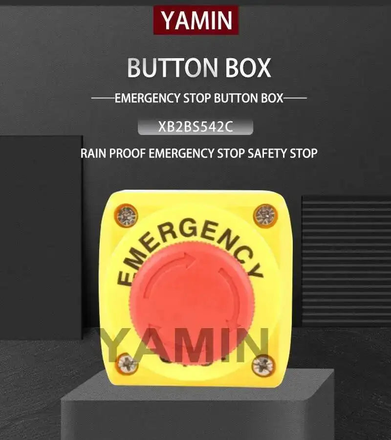 22mm EX Waterproof Emergency Stop Push Button Switch Box Mushroom Elevator Lift Security Rain-proof BE102C
