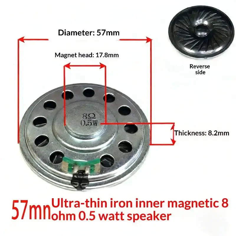 1Pcs Diameter 30mm 32mm 36mm 40mm 45mm 50mm 57mm Loudspeaker 0.5W 8 Ohm Ultra-thin Horn Speaker