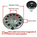 1Pcs Diameter 30mm 32mm 36mm 40mm 45mm 50mm 57mm Loudspeaker 0.5W 8 Ohm Ultra-thin Horn Speaker