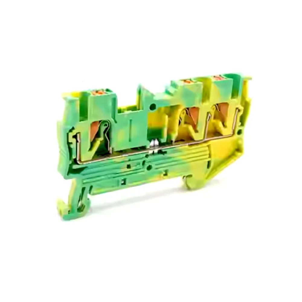 2Pcs PT2.5/PTTB2.5/PT2.5-TW/PTV2.5-PE Push-in Ground DIN Rail Terminal Block Side-Entry Earth Plug Wire Conductor Connectors
