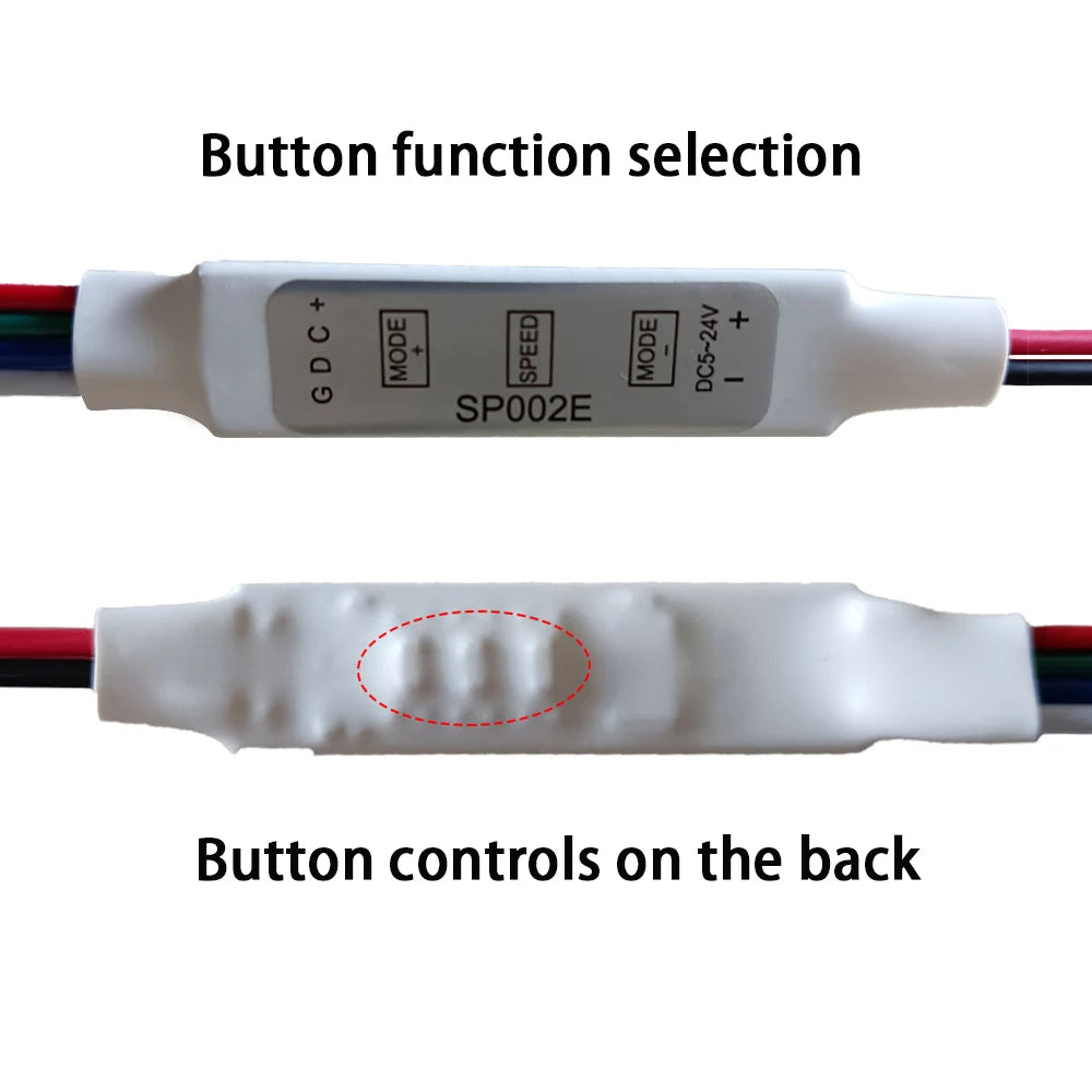 DC5-24V SP002E Mini LED Controller 3Pin/4Pin Addressable for WS2813 WS2815 RGBIC LED Strip Light 2048 Pixels