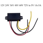 48V Converter 12V 24V 36V 48V 60V 72V to 5V 1A-3A DC Step Down Car Power Supply Buck Converter 11-90V to 5V for Tablet Camera