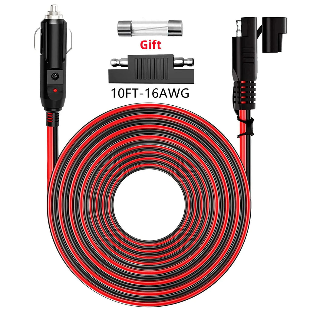 12/24V SAE to SAE Extension Cable Quick Connector Harness SAE Connector, with SAE Polarity Backup Adapter and 15A Backup Fuse
