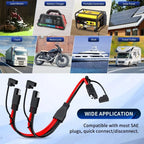 10AWG SAE Y Splitter Cable SAE Quick Disconnect Connector 1 to 2 SAE to SAE Extension Cable SAE Plug