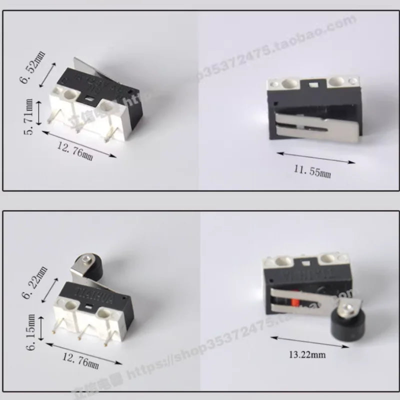 10PCS KW10 Miniature Limit Switches, Mouse Micro Motion 1A, 125/250V Self Resetting Switch