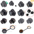 1PC E16 Buckle Waterproof Connector HDMI/USB2.0/USB3.0/RJ45/Type C/MICRO USB Panel Mount DIY Jack with Dust Cover Connector