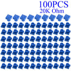 5-100pcs 3386P-1-103 1k 2k 5k 10k 20k  0.5W, 1/2W PC Pins Through Hole Trimmer Potentiometer Cermet 1 Turn Top Adjustment
