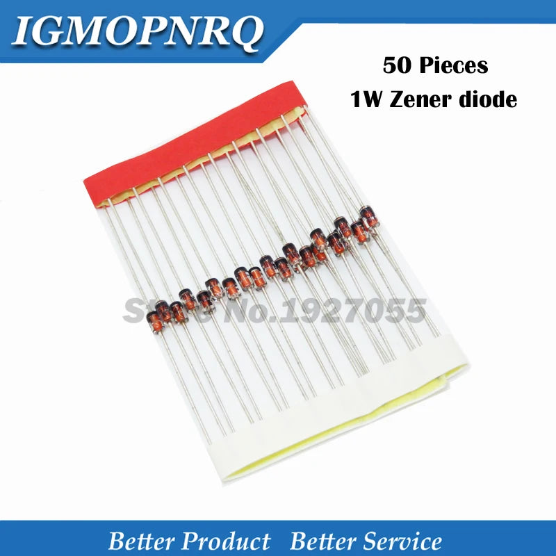 100pcs Zener diode 1W DO-41 3V 3V3 3V6 3V9 4V3 4V7 5V1 5V6 6V2 6V8 7V5 8V2 9V1 10V 11V 12V 13V 15V 1N4733A 1N4742A 1N4728A