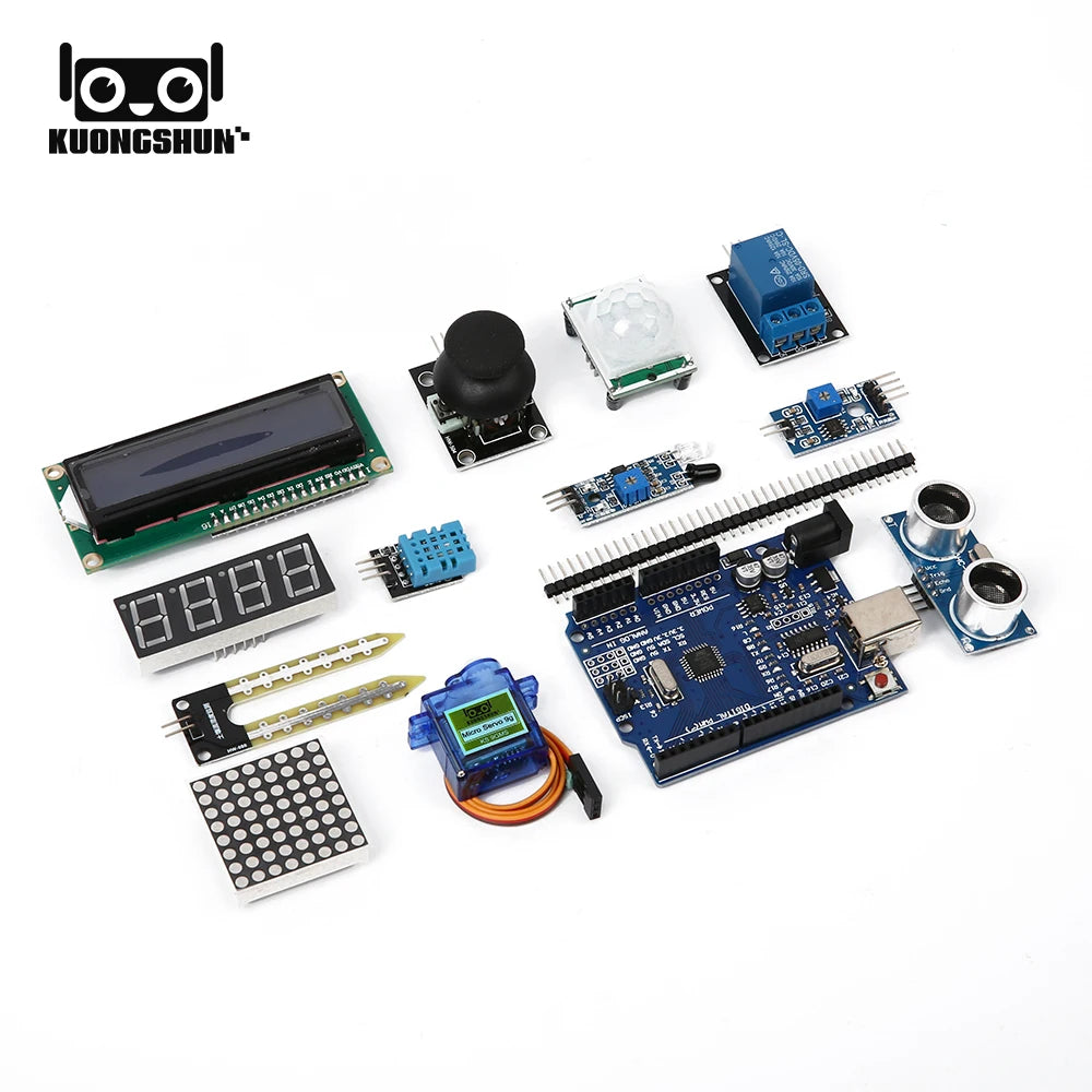 KUONGSHUN Sensor Module Starter Kit for Arduino Set R3 0.96 OLED 1602 LCD Display with Tutorial for Arduino Uno