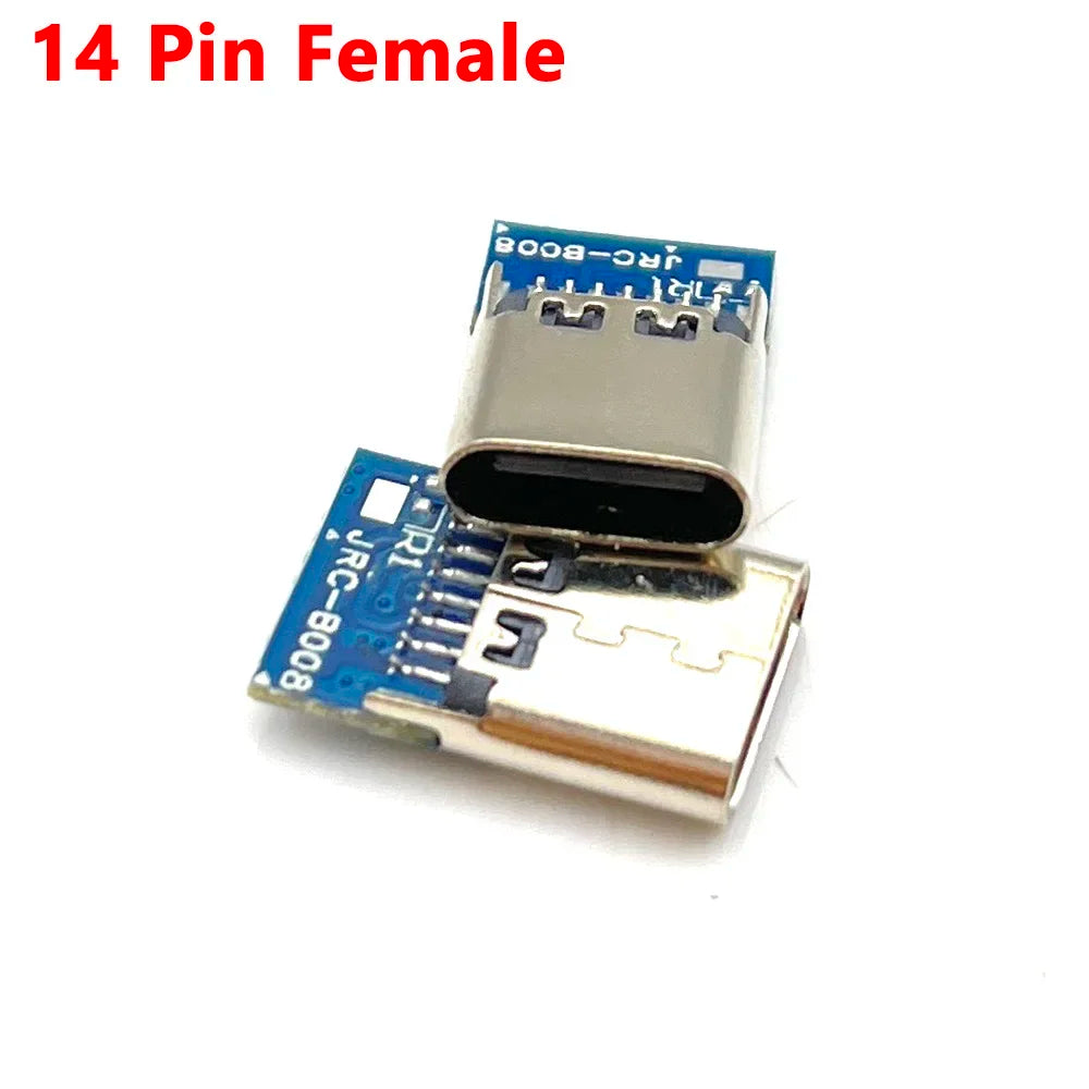 USB 3.1 Type C Male/Female Connectors Jack Tail 24pin USB Male Plug Electric Terminals Welding DIY Data Cable Support PCB Board
