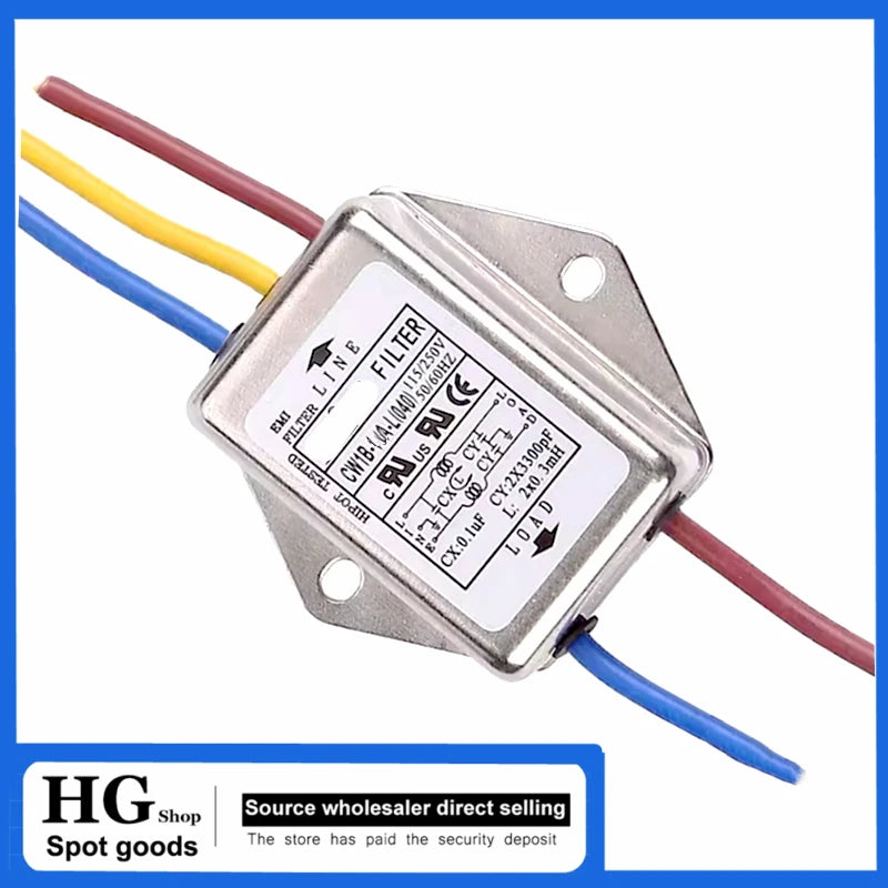 Single-phase power filter CW1B-3/6/10A-L(040) With wire audio audio purifier AC EMI interference CW1B-6A-L(040) CW1B-10A-L