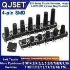 20pcs SMD Tactile Switch 6*6*4.3mm 6x6x5/6/7/8/9/10/11/12/13/14mm 6X6 4-Pin SMT Induction Oven Touch Tactile Button Micro Switch