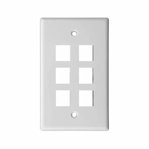 ZoeRax 0/1/2/3/4/6-Port Keystone Jack Wall Plate, Low Profile RJ45 Wall Plate for Keystone Jacks in White