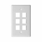 ZoeRax 0/1/2/3/4/6-Port Keystone Jack Wall Plate, Low Profile RJ45 Wall Plate for Keystone Jacks in White