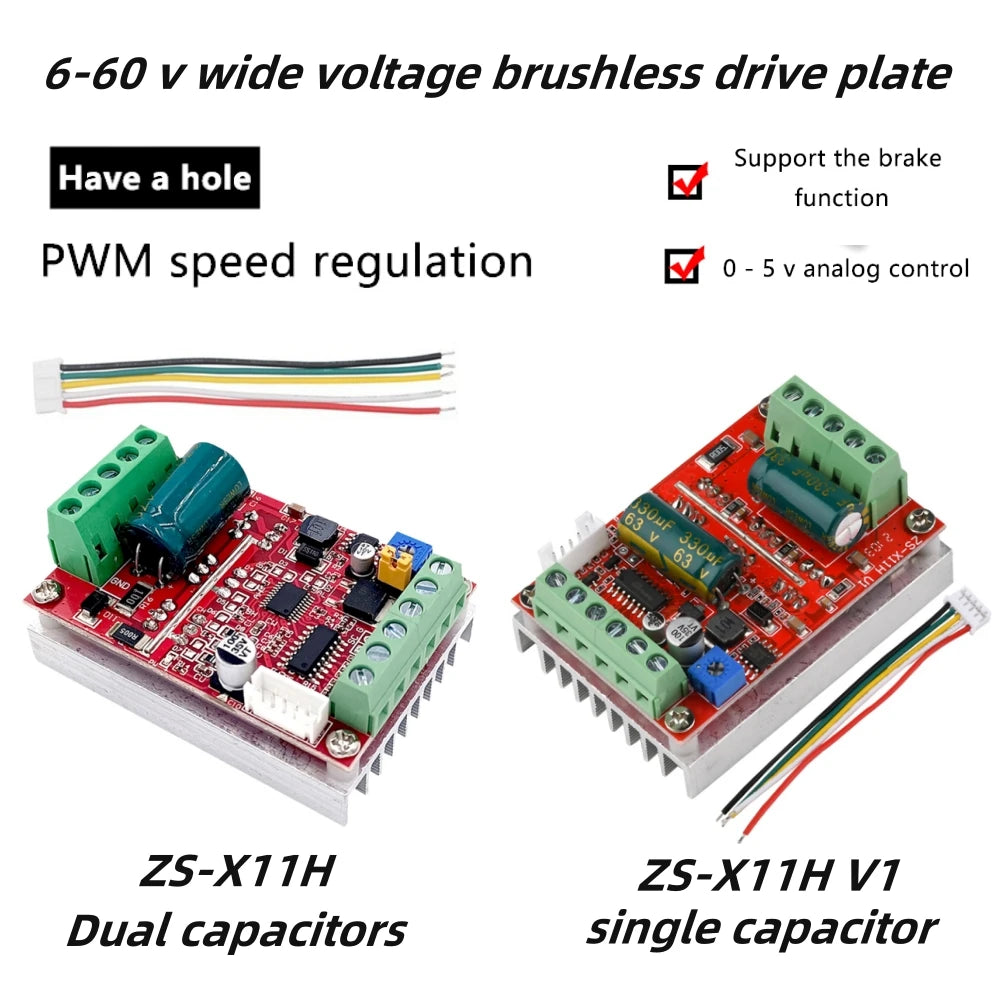 ZS-X11H/ZS-X11H V1 DC6-60V 400W BLDC three-phase DC brushless Hall motor controller motor drive module PWM signal input