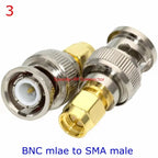 2Pcs/lot Q9 BNC To SMA Disc Male Female Connector SMA To BNC Disc Walkie-talkie Hand Station Coaxial Adapter Fast Delivery Brass