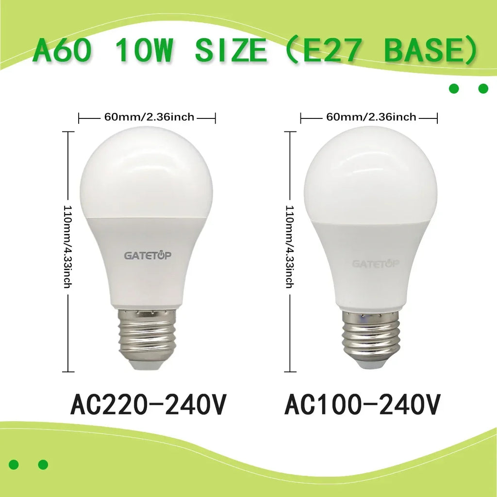 1-10Pack E27 10W LED Bulb Are Equivalent to 100W Incandescent Lamps  110V 220V Ultra-Bright 3000K 6000K For Living Room Use