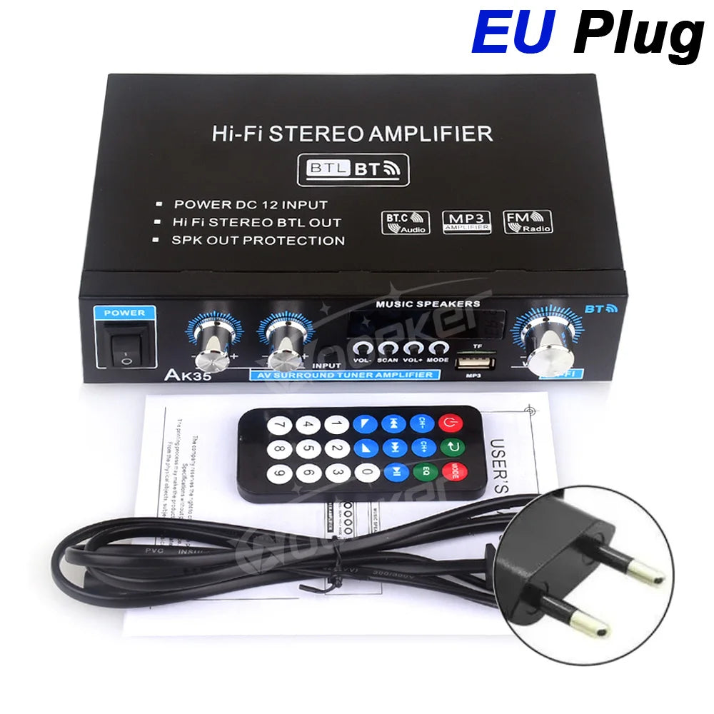 Woopker AK35/AK45 Pro/AK55 Digital Amplifier Bluetooth Sound Amplifier 2 Channel HIFi FM USB Audio Amp For Home Car Karaoke