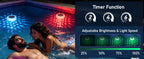 Solar Pool Lights 1/2 Pack, RGB Changing Floating Pool Lights with 10m Remote Control, 4 Dimming, 13 Lighting, Timing Mode, IP68 Waterproof for Inground/Above Ground Pool, Party Decoration