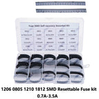 300Pcs 15Values*20PCS 1206 0805 1210 1812 SMD Resettable Fuse kit 0.7A 0.5A 0.2A 2A PPTC PolySwitch Self-Recovery 1.1A 2.6A 3.5A