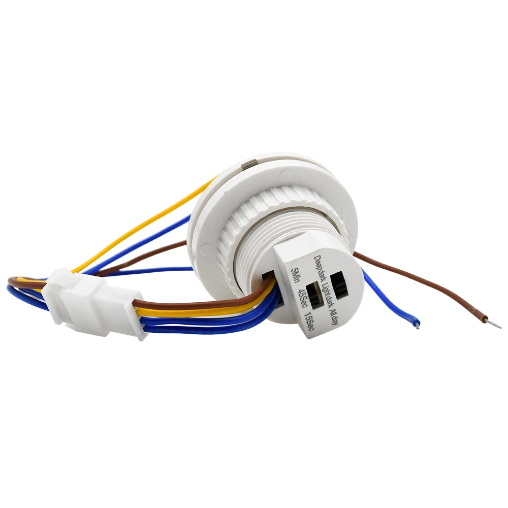 AC85-265V Infrared Motion Sensor IR Detector Switch Auto On Off Adjustable Time Delay Human Body Induction Lamp