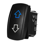 Waterproof 12V/24V 7-Pin DPDT Reverse Polarity Rocker Switch Blue LED Latching/Momentary On-Off-On for DC Linear Actuators Motor