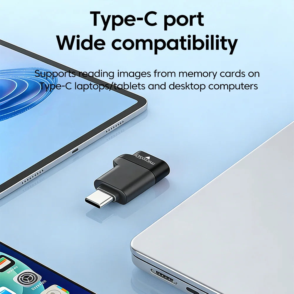 Type-C 3.0 Mini TF Card Reader External Storage Black Stretch Stick For iPhone Huawei USB C 2.0 to Micro SD Card Reader Adapter