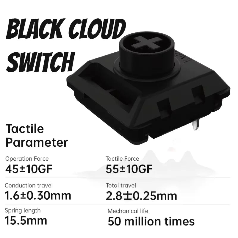 Kailh Full POM Mini Switch Low-profile Mechanical Keyboard Clicky Tactile Linear Hide Mountain Black Cloud White Rain 1353Hitbox