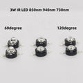 3Watt 3W High Power LED 850nm 940nm 730nm 60 90 120 Degree Infrared LED IR for Night Vision CCTV DIY