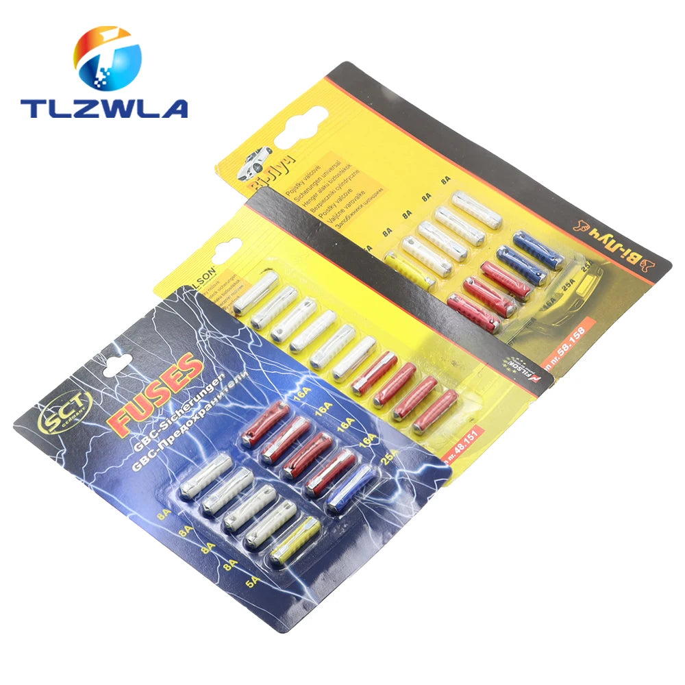 GBC European Automotive Fuse 5/8/10/16/30AMP 6mm Continental Car Blade Bakelite Auto Classic Ceramic Car Fuse Kit