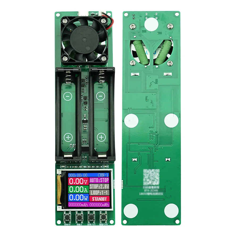 2 Channel 18650 Battery Capacity Internal Resistance Tester Automatic Charge Discharge Electronic Load Module TYPEC Power Supply