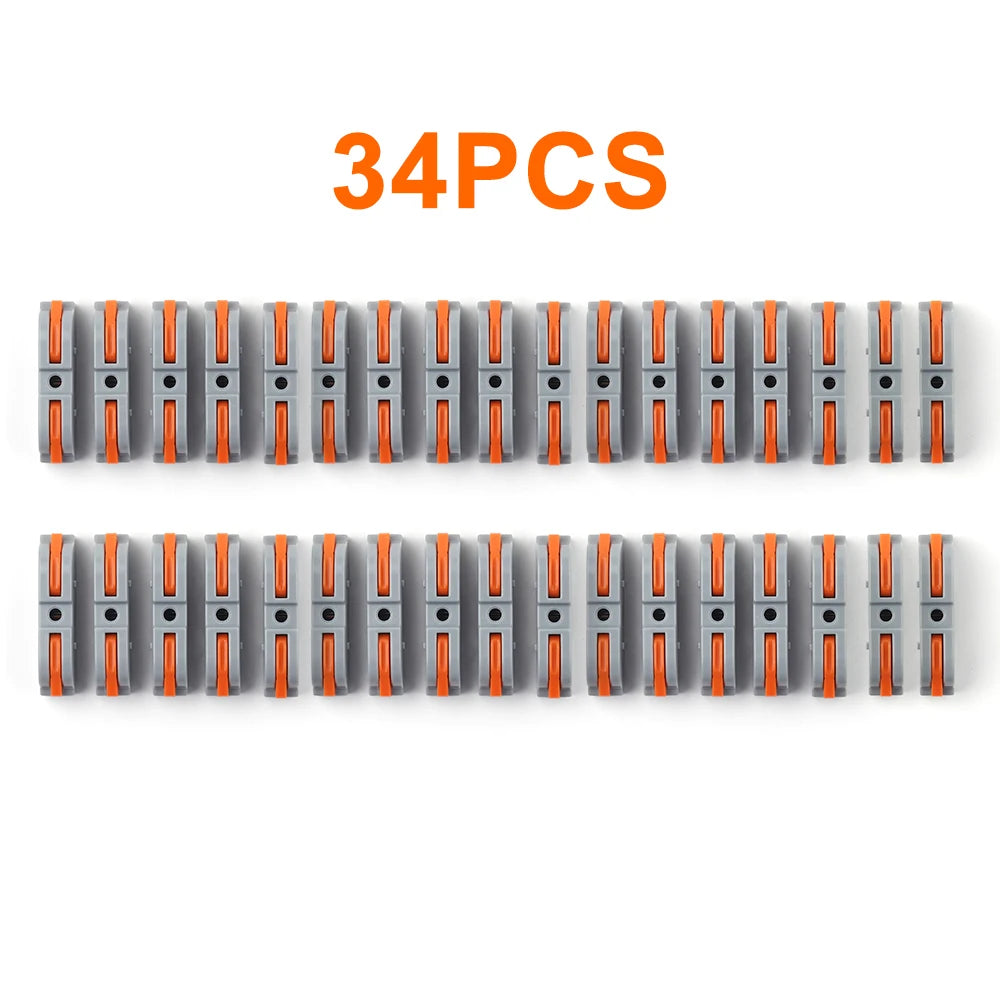 20/34/50PCS Lever Wire Connectors, 1 to 1 Inline Assemblable Wire Connector, Electrical Connectors Wire Terminals