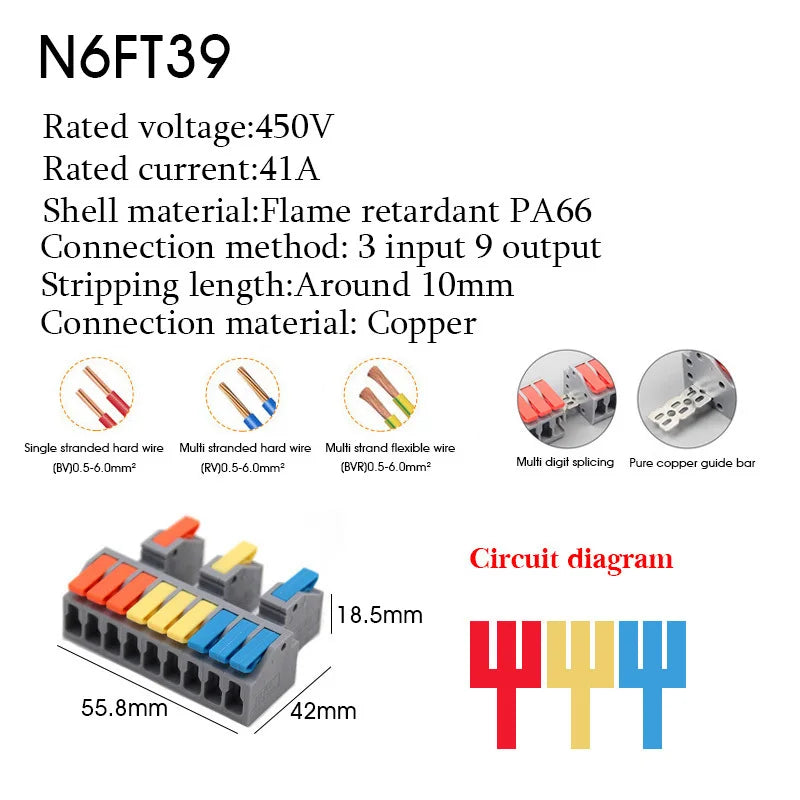 1/5PCS Wire Connector Electrical Cable Led Connectors Mini Terminals Blocks Quick Wiring Push-in Docking Butt Electrician Tools