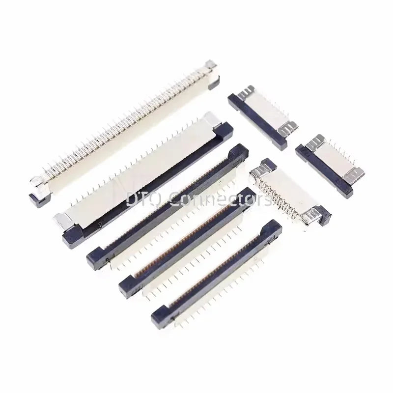 10Pcs FPC FFC Connector Socket Pitch 0.5mm 1.0mm 4/6/8/10/12/14 16/20/24/30/34/40/50/60 Pin Vertical Type Misalignment Pins Flat
