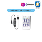 2.7mm WS2812 RGBIC LED Light 160Leds/M WS2812B 2020SMD Addressable Strip Lamp With DC/USB 28keys BT Music Led Controller DC5/12V