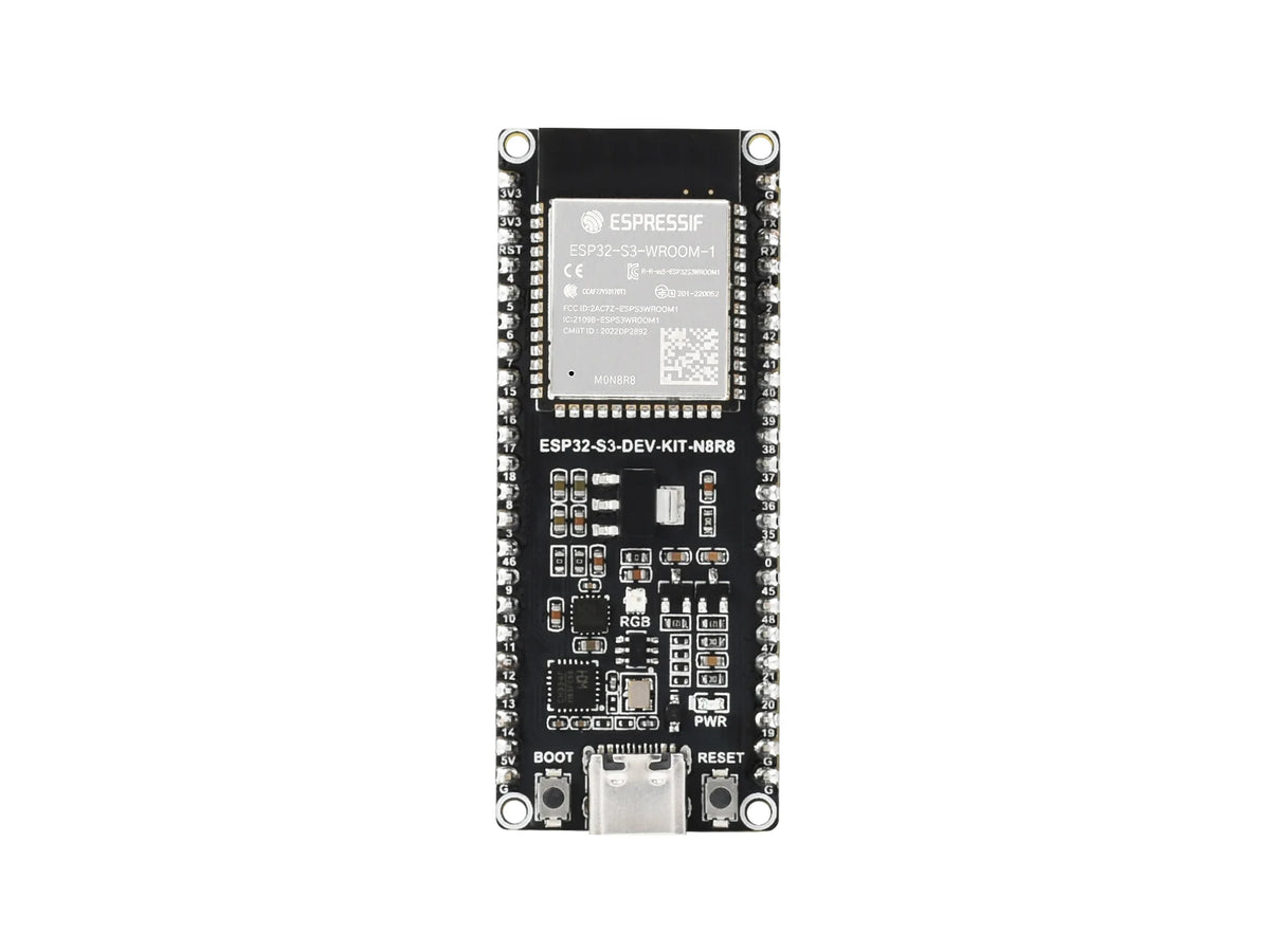 Waveshare ESP32-S3 Microcontroller, 2.4GHz Wi-Fi Development Board, 240MHz Dual Core Processor, ESP32-S3-WROOM-1-N8R8 Module