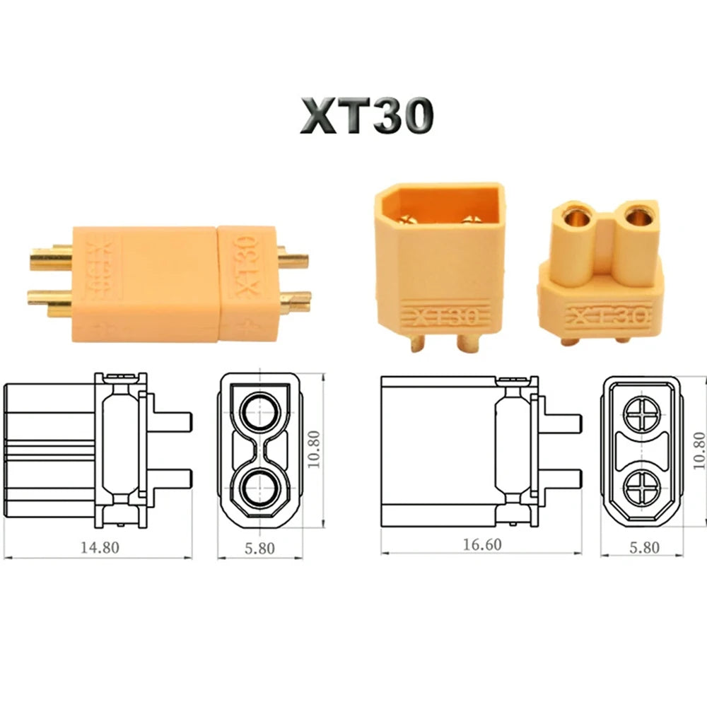 50pair/lot RC XT30 XT 30 Female Male Bullet Connectors Plug For RC Lipo Battery ESC Motor DIY Connector Toy Wholesale