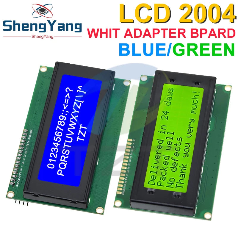 TZT LCD2004+I2C 2004 20x4 2004A Blue/Green screen HD44780 Character LCD /w IIC/I2C Serial Interface Adapter Module For Arduino