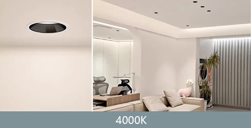 LED High-Efficiency Recessed, Ceiling Light Anti Glare Downlight,Tuya Bluetooth/ Zigbee matter Smart Lamp Lighting AC85V-260V