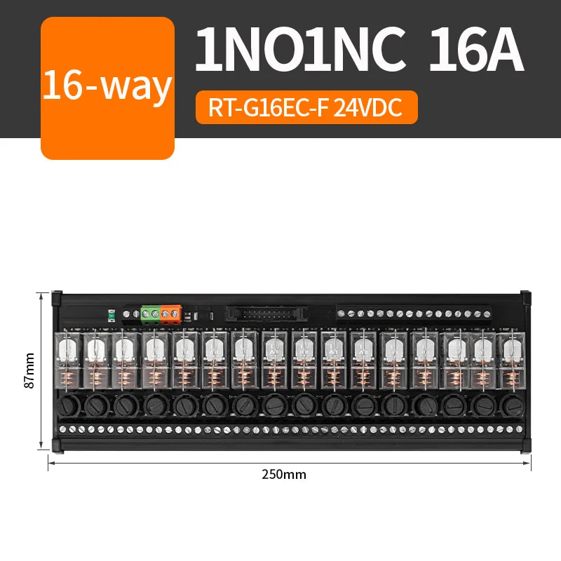 ENMG PNP/NPN Intermediate Relay Module G2R-1-E Control Module DC 24VDC One Open One Closed 16A 8/16 Way Screw Type Spring Inline