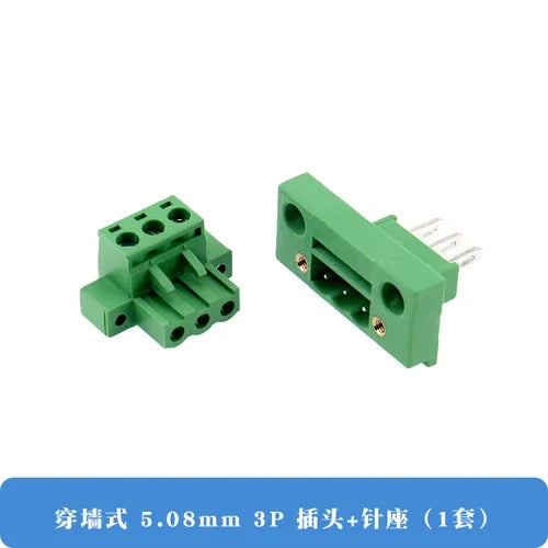 Pluggable Through-Wall Green Terminal Block 2EDGWB-5.08MM With Screw Fixed Panel 2P3P4P-12P