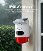 PGST Solar 120dB Independent Alarm Detector PIR Infrared Motion Sensor Siren Horn Home Security Protection Outdoor Waterproof