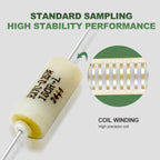 Rx70 High-Precision Sampling Wirewound Fixed Resistor 0.25W 0.5W 1W 2W 3W Plug-In Low-Temperature Drift Standard Resistor 1R to 500R 1K to 100K 100K to 1m 0.01% 0.02%