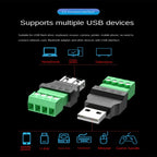 Type A USB Connector USB Plug USB 2.0 Adapter Connector Jack Type-A 4-pin Male/Female Plug 4 pin 4 Pin Screw Terminal Plug