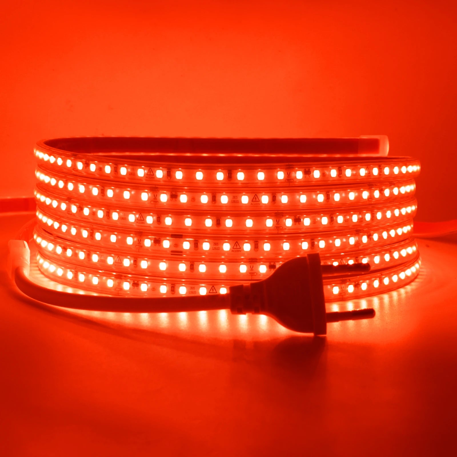 220V LED Strip 2835 120LEDs/m Waterproof 0.5M 5M 10M 20M 30M 40M Flexible Lamp Adhesive Tape White Red Green Ice Blue Pink