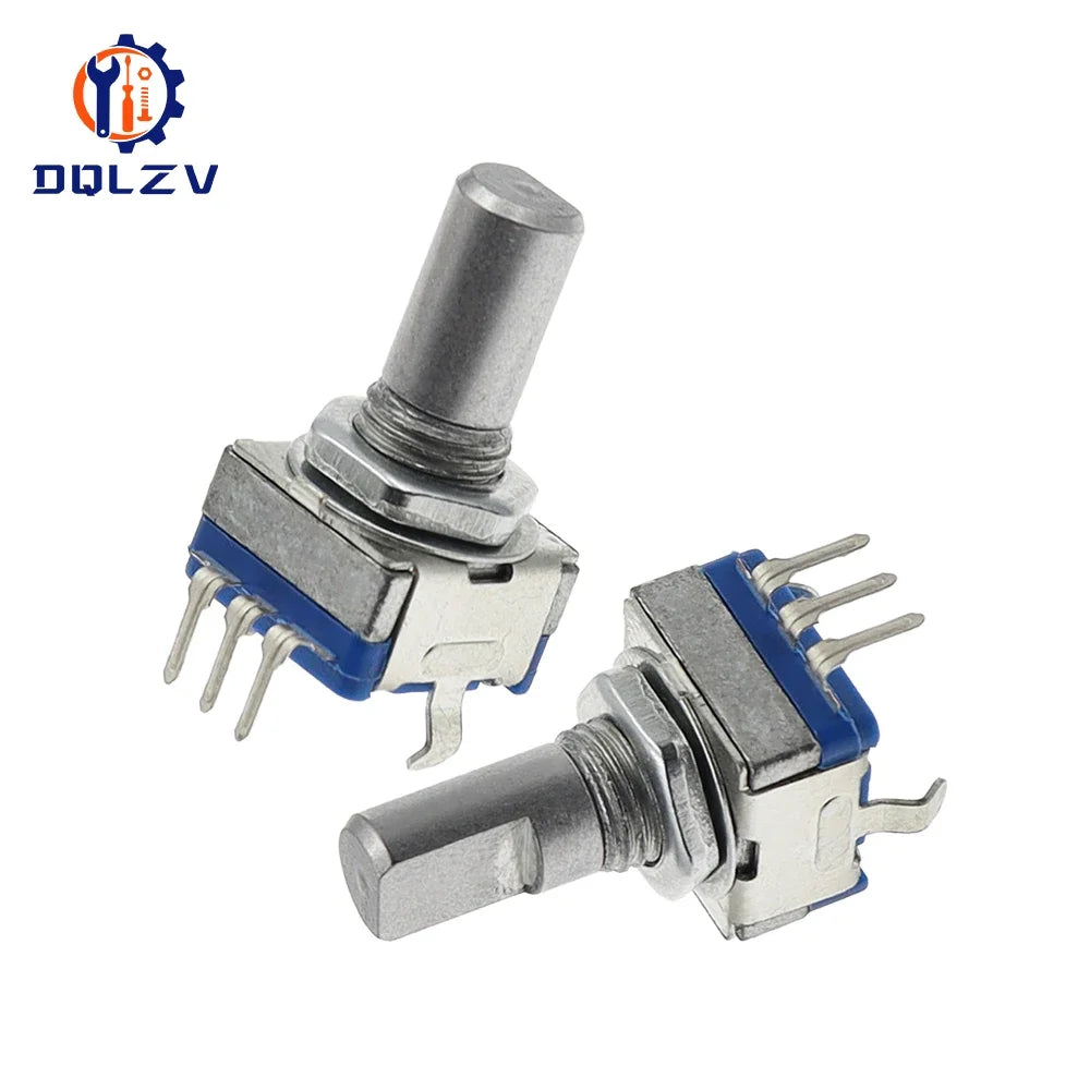 EC11 Audio Adjustment Encoder 20 Position Rotary Encoder Code Switch 3Pin Plug-in Type 15mm Half Shaft